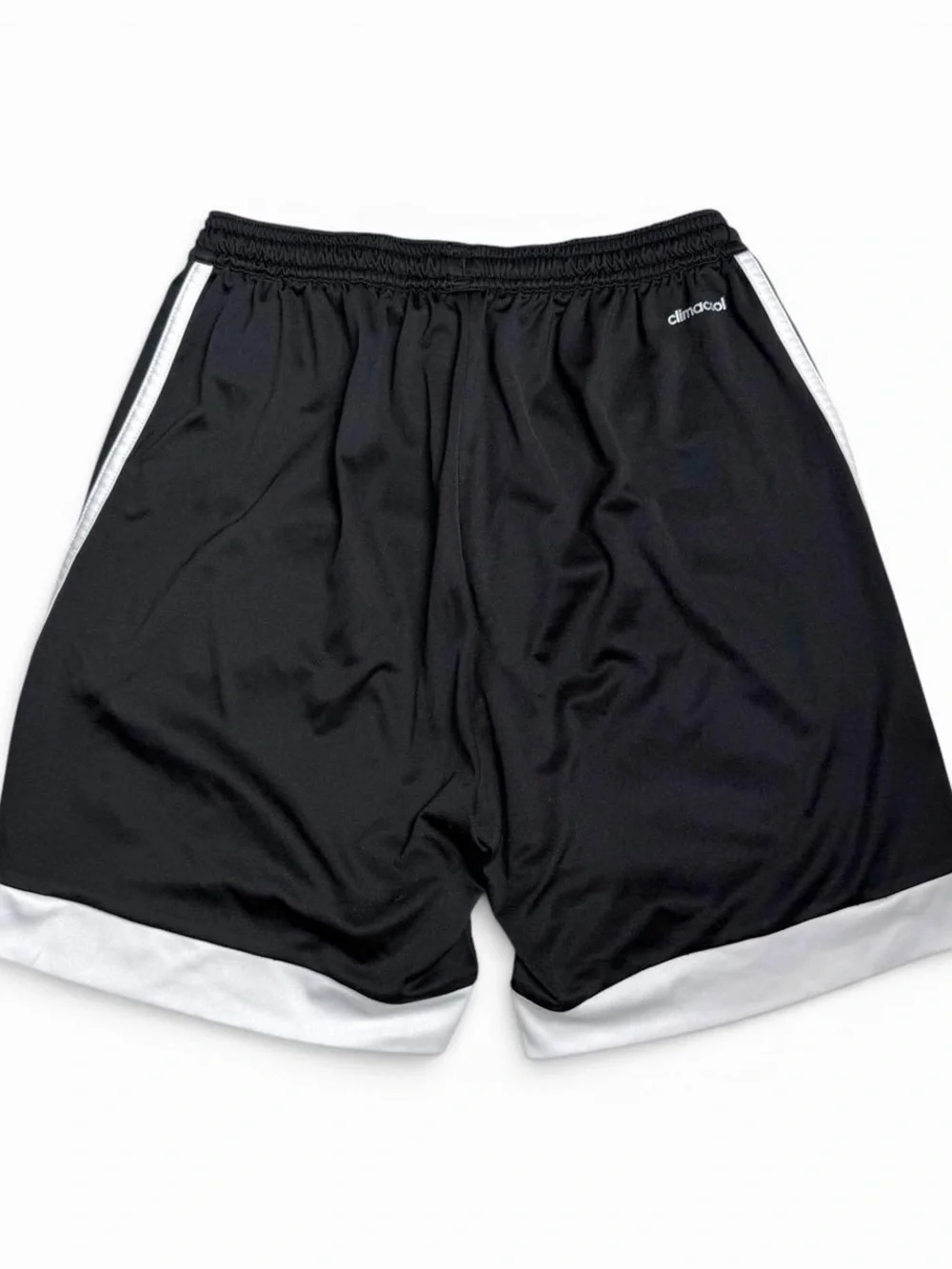 Classic Adidas Black & White Stripe Tastigo 15 Soccer Shorts